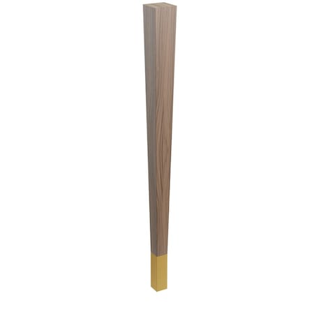 29 Square Tapered Leg And 4 Satin Brass Ferrule - Walnut